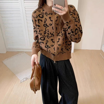 Women's French Retro Stand Collar Cardigan