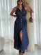 Denim Sleeveless Single-breasted Lace-up Dress