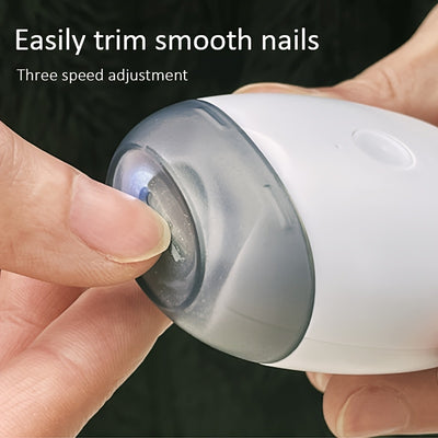 Portable Electric Nail File & Automatic Nail Clipper – USB Rechargeable with LED Light
