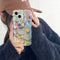 Retro Oil Painting Phone Case Blu-ray Flowers Shockproof Case For13 12 13pro 14pro 13 Pro Max Silicone Phone Cover