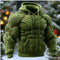 Mens Casual Sports Hooded Flannel Sweatshirt With Chest Design
