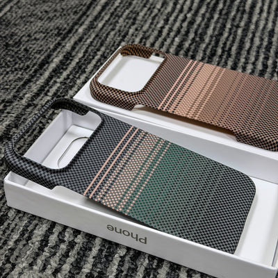 Kevlar Texture iPhone Case – Magnetic Protective Cover for iPhone 13–17 Series, Business Style, Comfortable Grip