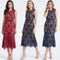 Lace Hollowed Out Sleeveless Waist Cinched Fish Tail Dress