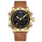 NAVIFORCE 9144 Fashion Gold Men Sport Watches Mens LED Analog Digital Watch Army Military Leather Quartz Watch Relogio Masculino