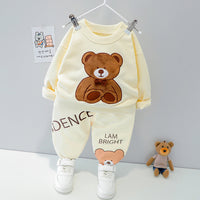 Western Style Clothes Baby Children's Clothes Baby Round Neck Long Sleeve Two-Piece Suit