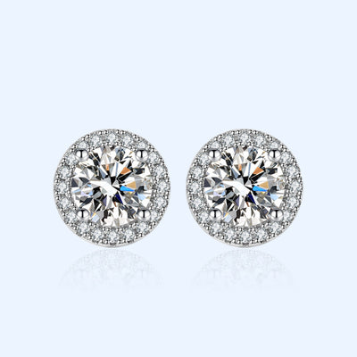 S925 Silver Needle Earrings Female New Round Bag Earrings