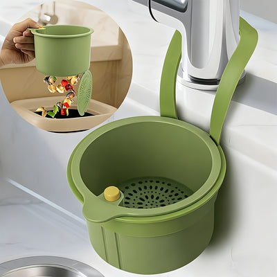 One-Touch Press Drainer Basket – Detachable Sink Drain & Kitchen Storage Organizer