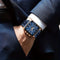 Watches Blue Rectangle Quartz Wristwatches Luxury Business Watch Clock Luminous Hands