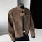 Vintage PU Leather Stand-Up Collar Biker Jacket