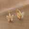 Fashion Copper Inlaid Zirconium Butterfly Ear Ring Niche