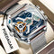 POEDAGAR men & women Sports Electronic Watch - Dual Time Zone,, Luminous, Stopwatch, Weekly Calendar, Stainless Steel Mesh Band, Blue & Orange Transparent Case, Digital Display, Outdoor Timekeeping | Robust Watch Design