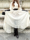 White Long-sleeved Ruffled Tie Dress