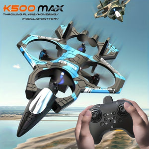 2025 K500MAX Impact-Resistant Cool RC Airplane - Supports Throw-Start, 360° Rolls, Barometric Altitude Hold, One-Button High/Low Speed Switch, Drop-Resistant and Anti-Collision Design, Colorful LED Lights + Headless Mode, Id