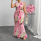 Plus-size Womens Round-neck Pleated Dress With A Traditional Chinese-style Print