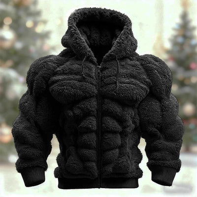 Mens Flannel Christmas-Style Crew-Neck Long-Sleeve Sweatshirt With Print