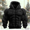 Mens Flannel Christmas-Style Crew-Neck Long-Sleeve Sweatshirt With Print