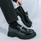 Men's Chunky Heel Fashion All-matching Simple And Comfortable Leather Shoes