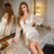Sexy Lace Ice Silk Short Robe