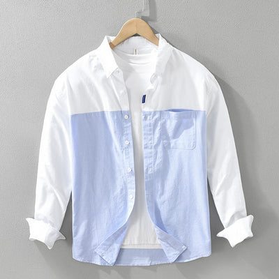 Mens Patchwork Long Sleeve Top