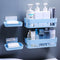 Bathroom Shelf Wall-mounted Tissue Box Storage Rack Draining Soap Dish