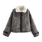 Double-sided Lapel Long-sleeved Jacket With Loop Trim