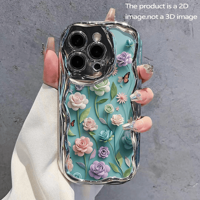 Background Colorful  and Butterflies 2D Pattern Personality Wave Creative Trendy Design Phone Case for iPhone 16 15 14 13 12 11 7 8 X XS Pro Plus Pro Max, Electroplated, Shockproof, Stylish