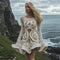 Womens Retro Cable-Knit Long-Sleeve Sweater Dress