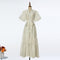 Female Strap Lace Splicing V-neck Bubble Sleeve Dress