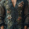 Mens 3D-printed Cardigan Knit Top