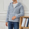 Textured Casual Hooded Top Cardigan Sweatshirt Jacket