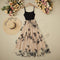 Black Rice Color-Block Butterfly-Print Slip Dress