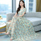 Womens Short Sleeve Floral Dress High Waisted And Loose Fitting