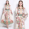 Notch-collar Single-breasted Floral-print Dress