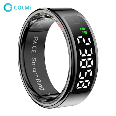 Smart Ring with Display Screen and Touch, Wireless Charging, Health Manager, 5 ATM Waterproof For Men Women