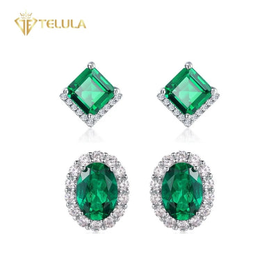 Luxury Emerald Radiance S925 Engagement Earrings