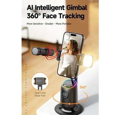 Small Size Multi-Angle Camera Tracking Handheld Pan Tilt Cradle Head Portable Intelligent Standing Rotatable Desktop Stabilizer