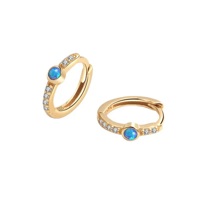 Sparkling Blue Opal CZ Earrings for Girls & Women