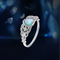 Classic Style Rhodium Plated 925 Sterling Silver Heart Shape Opal Ring for Women