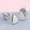 925 Sterling Silver Earring 18k White Gold Plating Pear Cut Opal Stud Earrings  Jewelry Women Girl's Gift Wholesale
