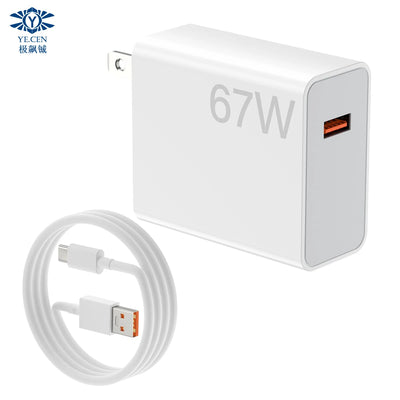 67W Turbo Fast Charger | 6A Super Quick USB Power Adapter | For Xiaomi, Redmi & POCO (US Plug)