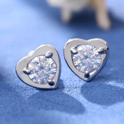 5mm D Color VVS1 Clarity Brilliant 0.5ct Moissanite  Earrings Stud 925 Silver Diamond Earrings