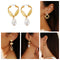 New Arrival Trendy Gold Plated Pearl Drop Earrings for Women Minimalist Geometric Hoop Earrings Jewelry