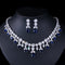 Luxury Dark Blue CZ Bridal Necklace & Earring Set