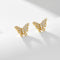 Trendy 925 Sterling Silver butterfly Stud Earrings for Women Girls Kids