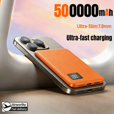 500000mAh Wireless Magnetic Power Bank Portable PD20W Fast Charging External Battery for Magsafe for iPhone Xiaomi NEW 2026