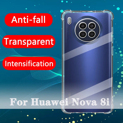 For Honor 50 lite Clear X20 Airbag Shockproof Transparent Phone Case For Huawei nova 8i Anti-drop Lens Protection 6.67" Cases