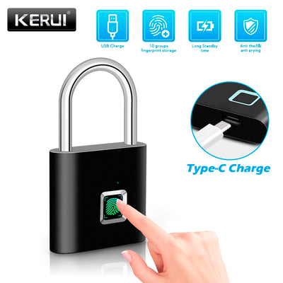 Smart Fingerprint Padlock Waterproof Fingerprint Keyless Door lock