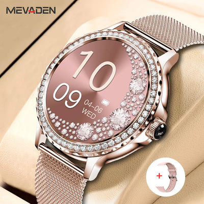 Rose Gold Smart Watch Bluetooth Call Lady Sports Mode Fitness Health Monitor Women Smartwatch