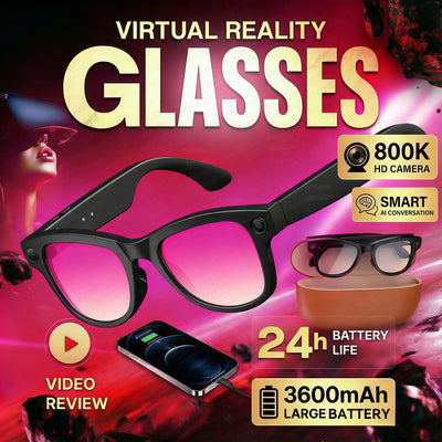 800W Camera 3600mAh Portable Charger Smart Glasses 100+language Translation Bluetooth Call Music Player AI Chat Glasses