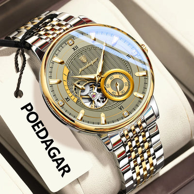 Top Luxury Man Wristwatch Luminous Hollow Tourbillon Stainless Steel Men Clock Mechanical Automatic Men's Watches